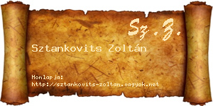 Sztankovits Zoltán névjegykártya